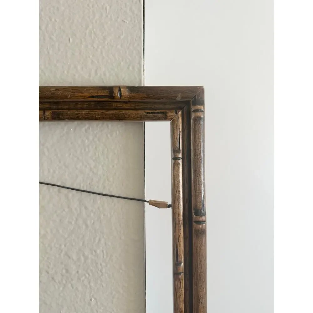 Bamboo Wooden Carved Frame Vintage 16x20 wood nautical rustic home decor boho